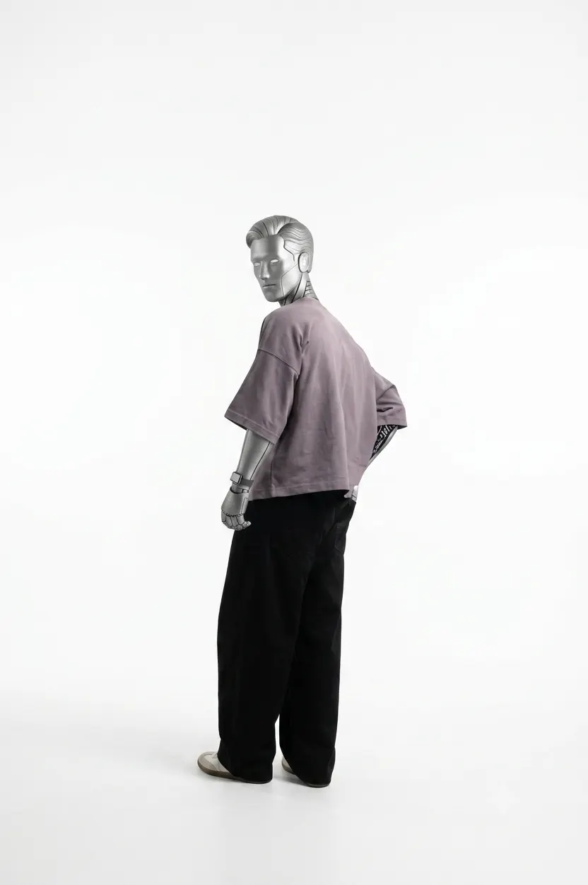 Close detail of the 345 GSM knit texture on the Boxy Cropped Tee
