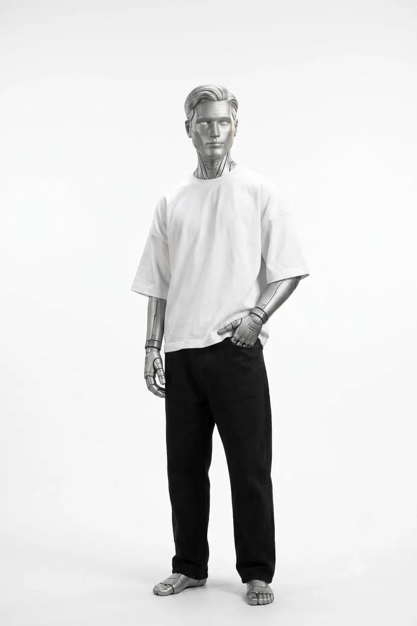 Boxy Cropped Tee in white, front view