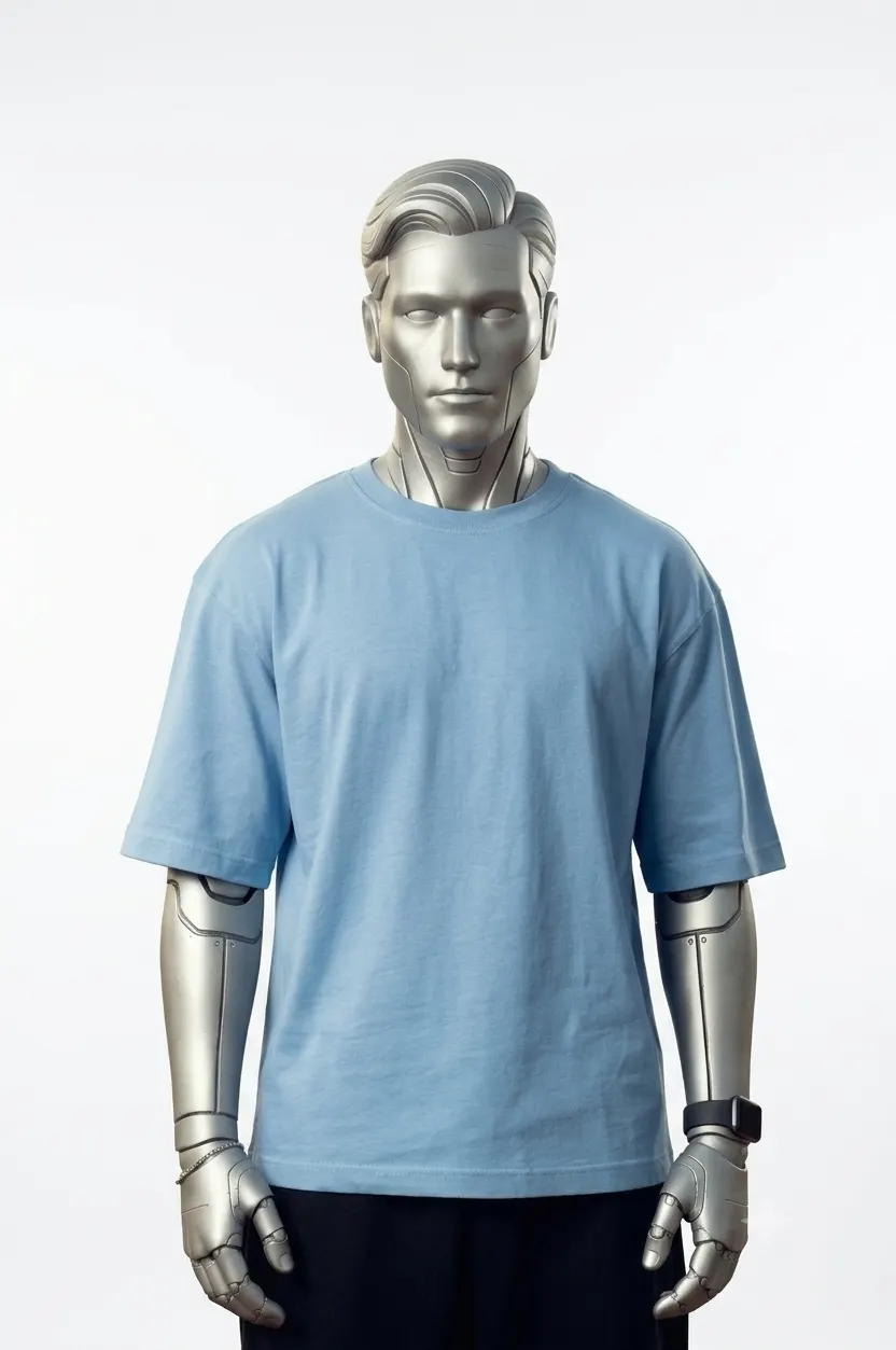 Everyday Relaxed Tee in sky blue, front view